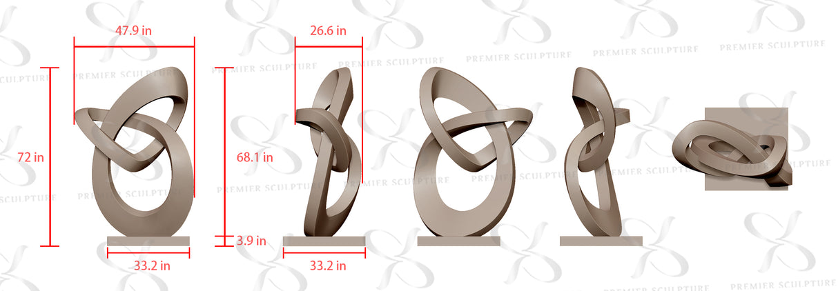 PREMIER Intertwined Stainless Steel Sculpture PSSS-081——50% Deposit payment for Trevor Outman