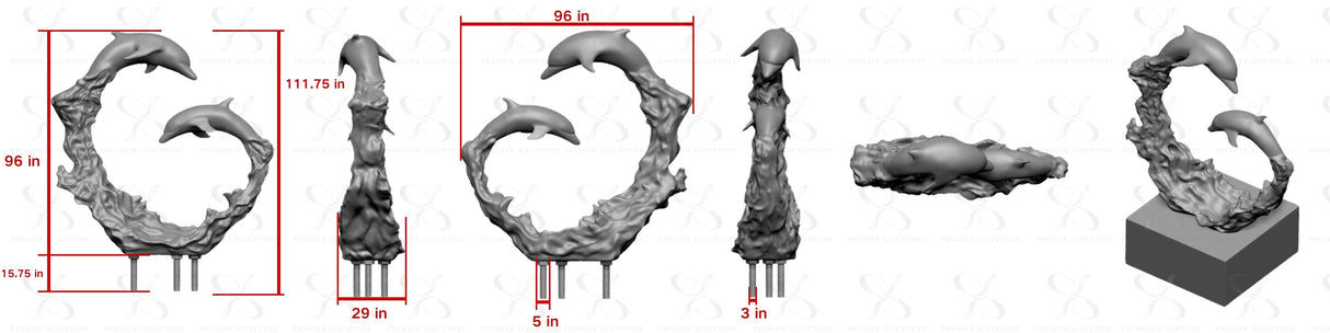 PREMIER Modern Dolphin Statue PSSS-109 -Custom Link for Richard Swartzel