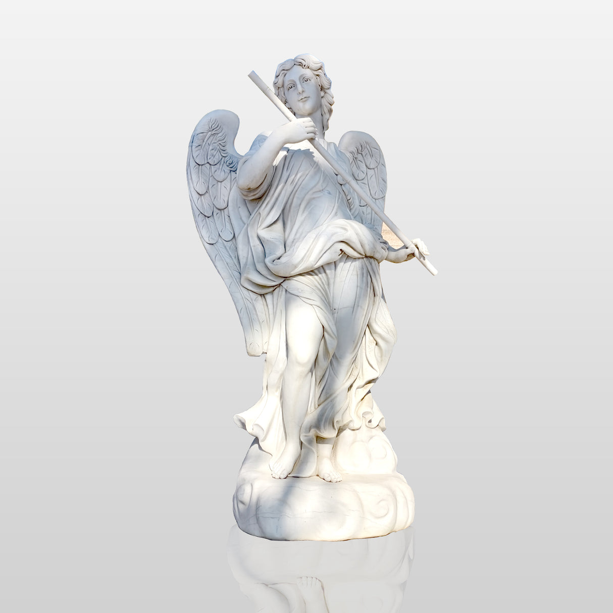 PREMIER Elegant Marble Angel Sculpture for Classic Garden, Church Courtyard and Architecture Art Center PSM-075-Marble sculpture-PREMIER SCULPTURE