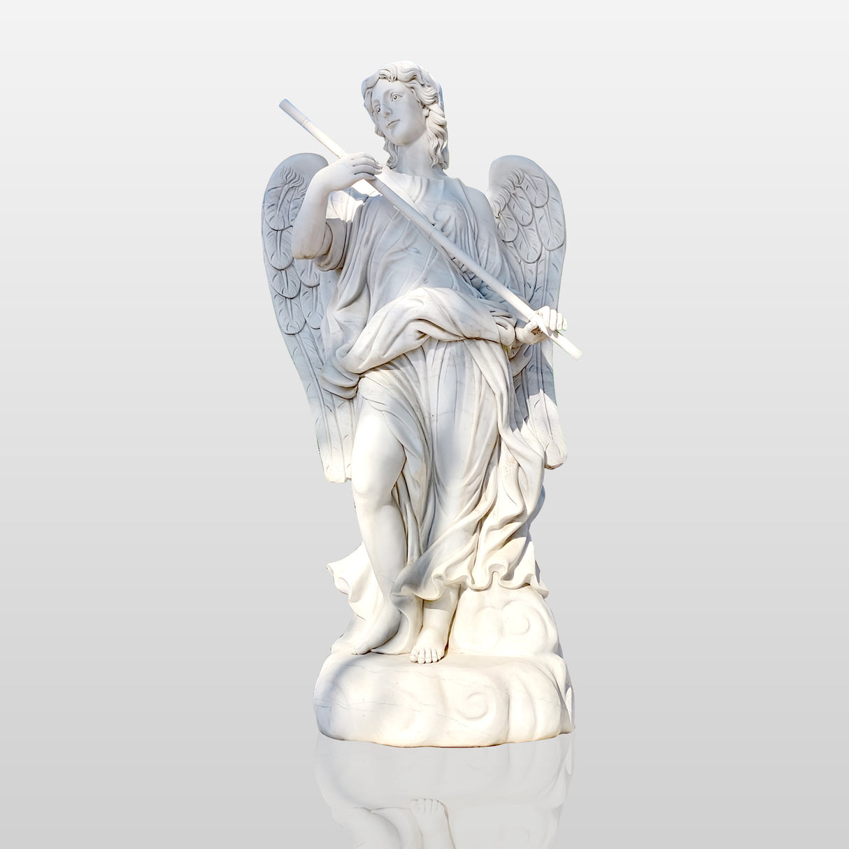 PREMIER Elegant Marble Angel Sculpture for Classic Garden, Church Courtyard and Architecture Art Center PSM-075-Marble sculpture-PREMIER SCULPTURE