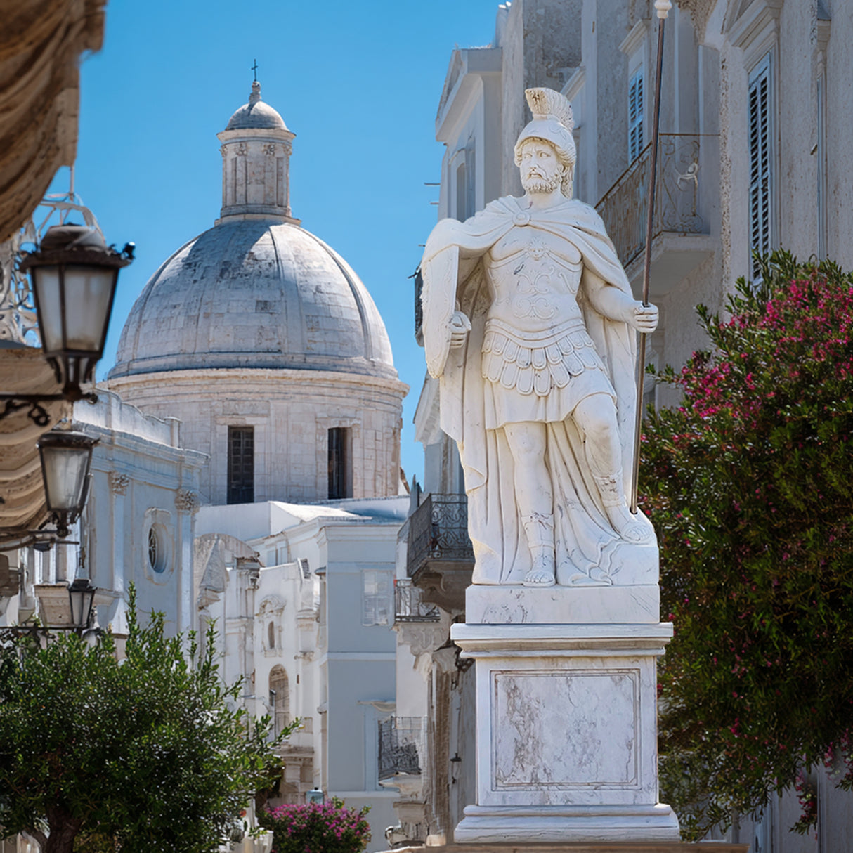 PREMIER Classical Marble Warrior Statue for Public Squares Historic Architecture and Luxury Estates PSM-071-Marble sculpture-PREMIER SCULPTURE