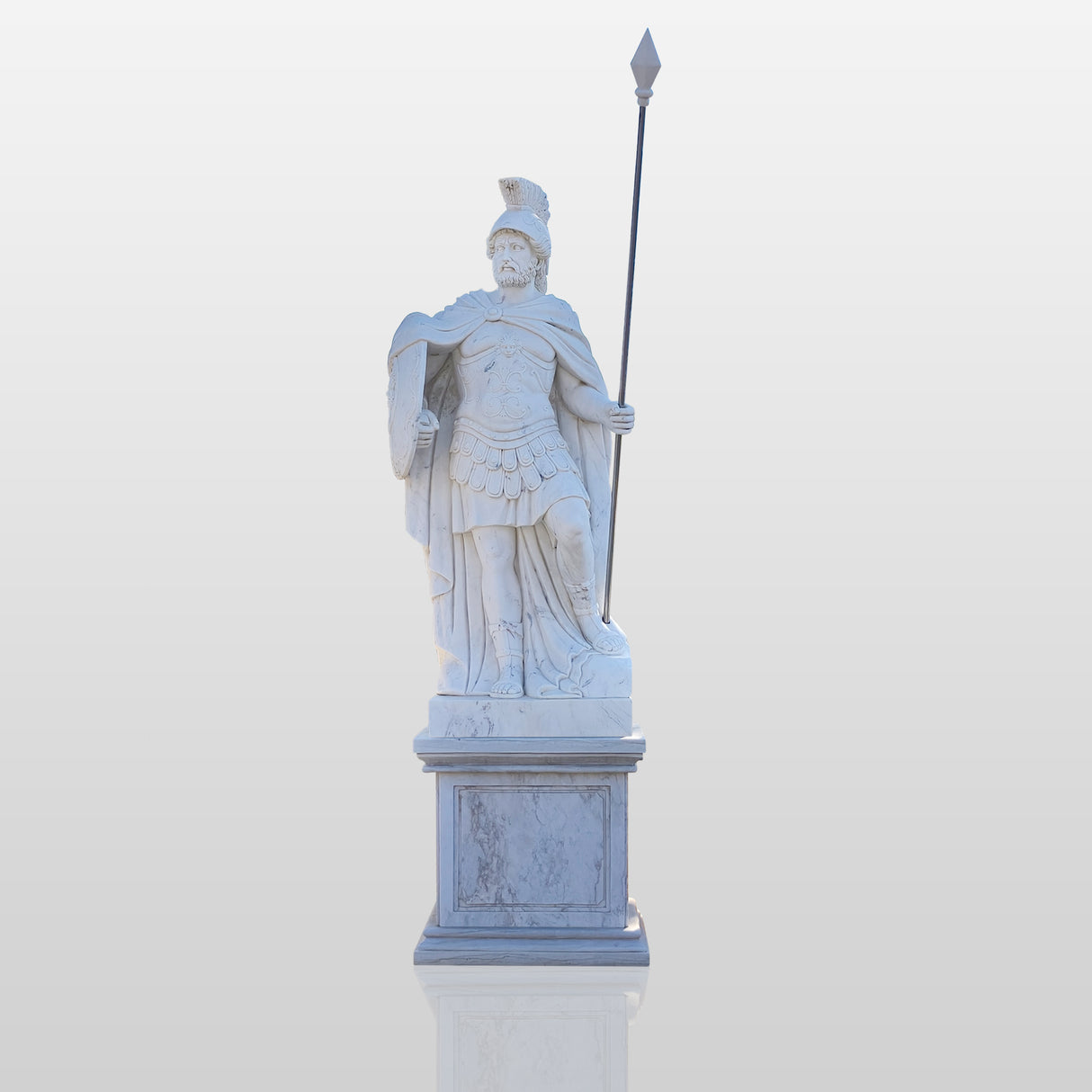 PREMIER Classical Marble Warrior Statue for Public Squares Historic Architecture and Luxury Estates PSM-071-Marble sculpture-PREMIER SCULPTURE