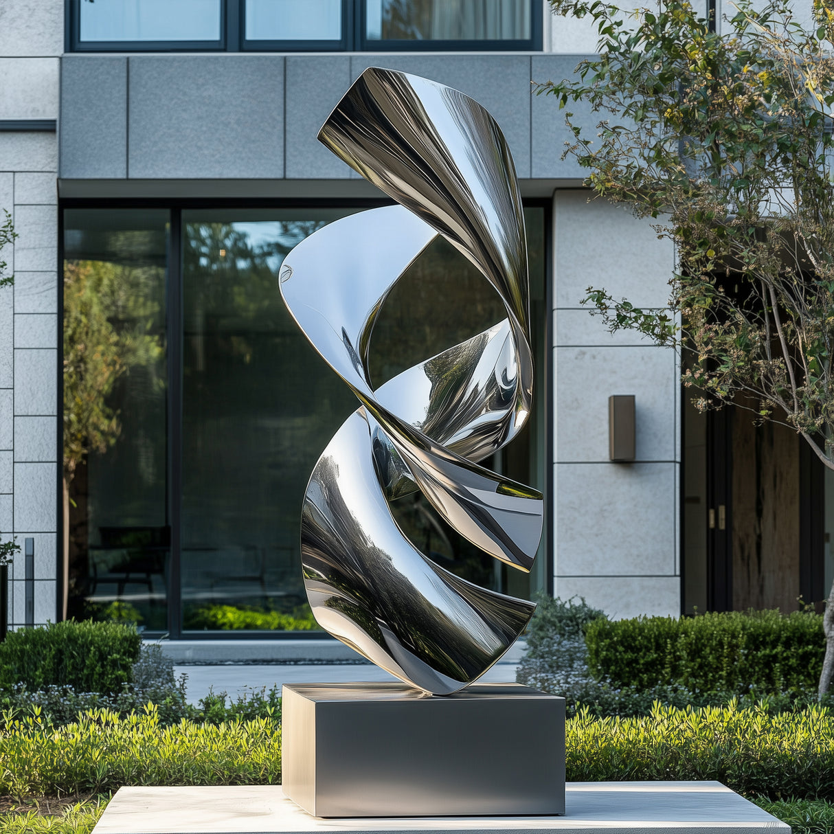 PREMIER Art Sculpture Twisting Design Modern Stainless Steel Sculpture PSSS-051-Stainless Steel Sculpture-PREMIER SCULPTURE