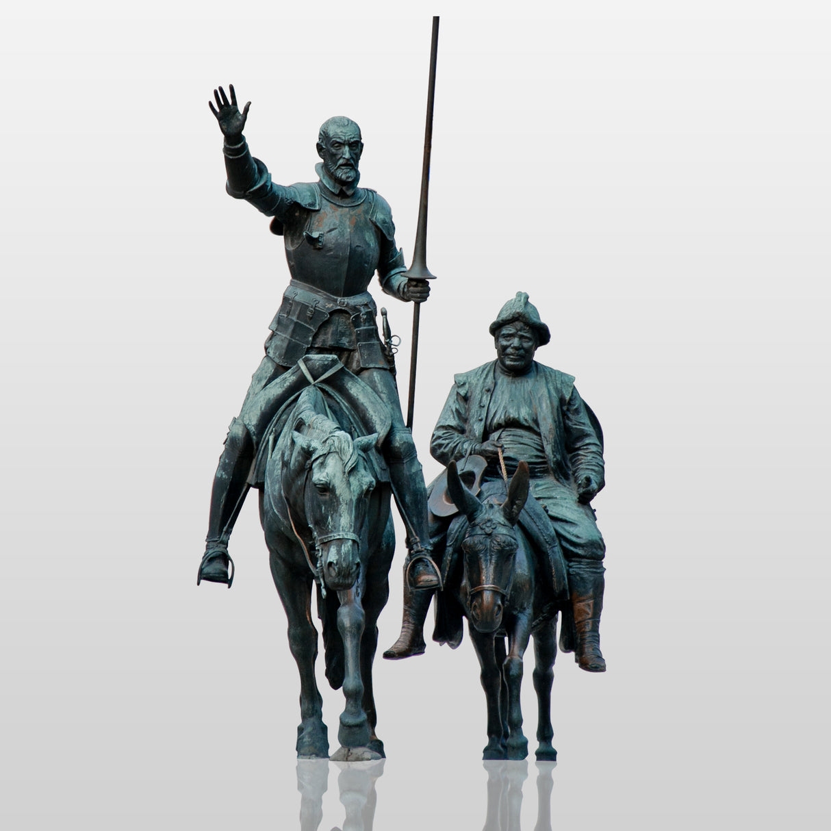PREMIER Bronze Equestrian Sculpture Don Quixote & Sancho Public Monument PSB-055-Bronze Sculpture-PREMIER SCULPTURE