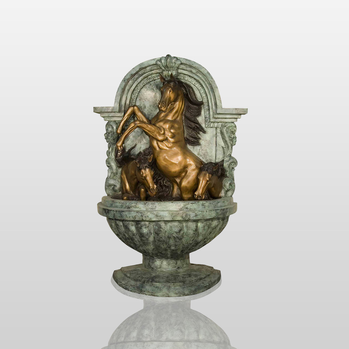 PREMIER Bronze Horse Garden Wall Fountain Custom Bronze Sculpture PSB-001-Bronze Sculpture-PREMIER SCULPTURE