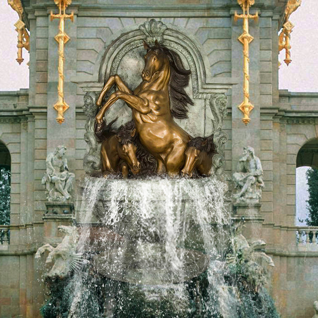 PREMIER Bronze Horse Garden Wall Fountain Custom Bronze Sculpture PSB-001-Bronze Sculpture-PREMIER SCULPTURE