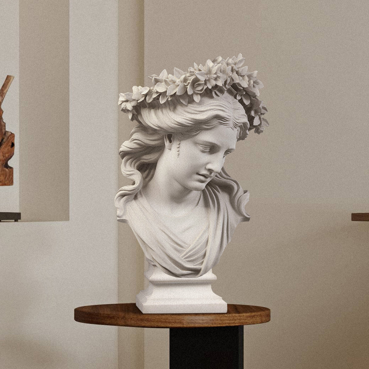 PREMIER Bust Statue Maiden with Laurel Wreath Classical Bust PSTTM-004-Marble sculpture-PREMIER SCULPTURE