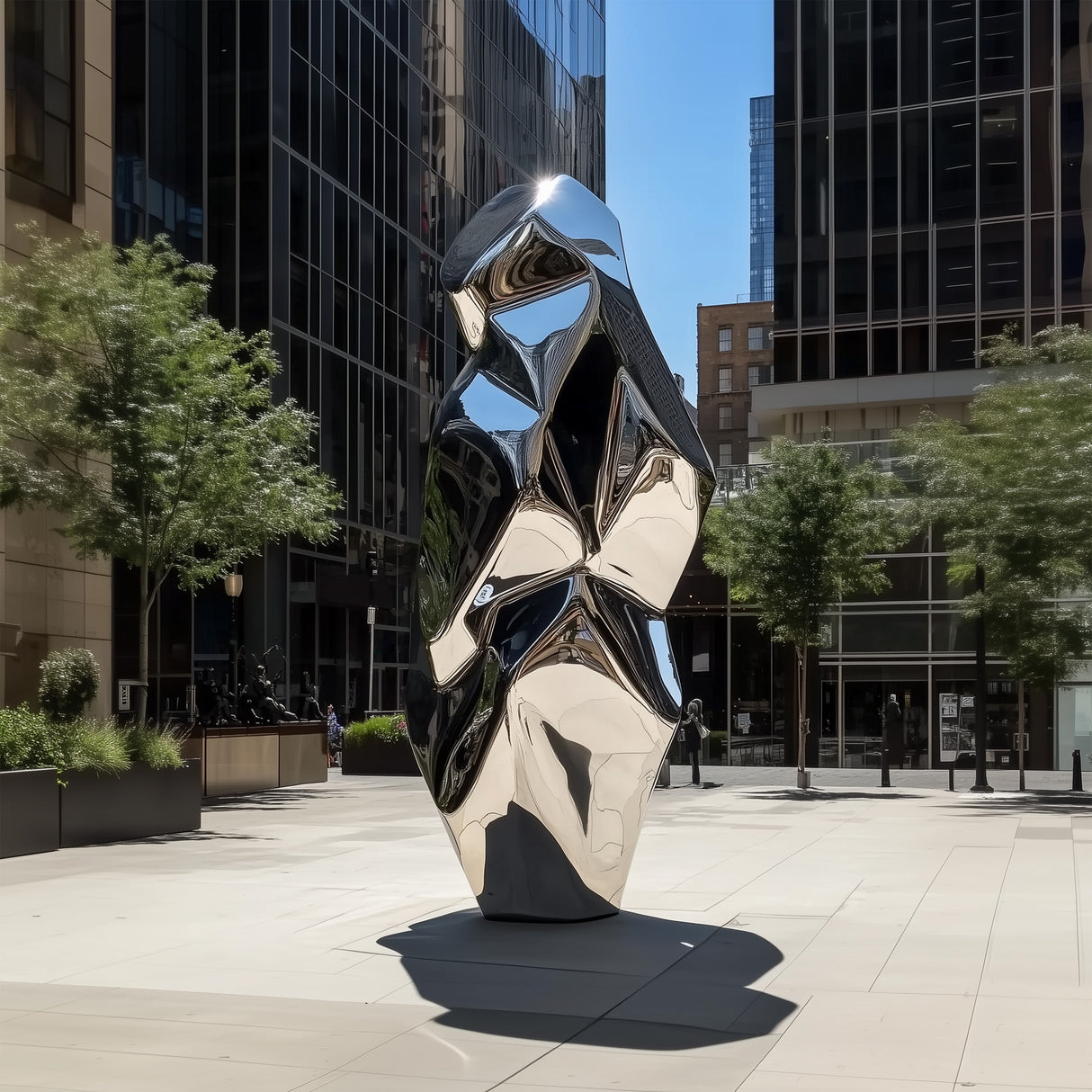 PREMIER Contemporary Polished Stainless Steel Sculpture Modern Outdoor Sculpture PSSS-043-Stainless Steel Sculpture-PREMIER SCULPTURE