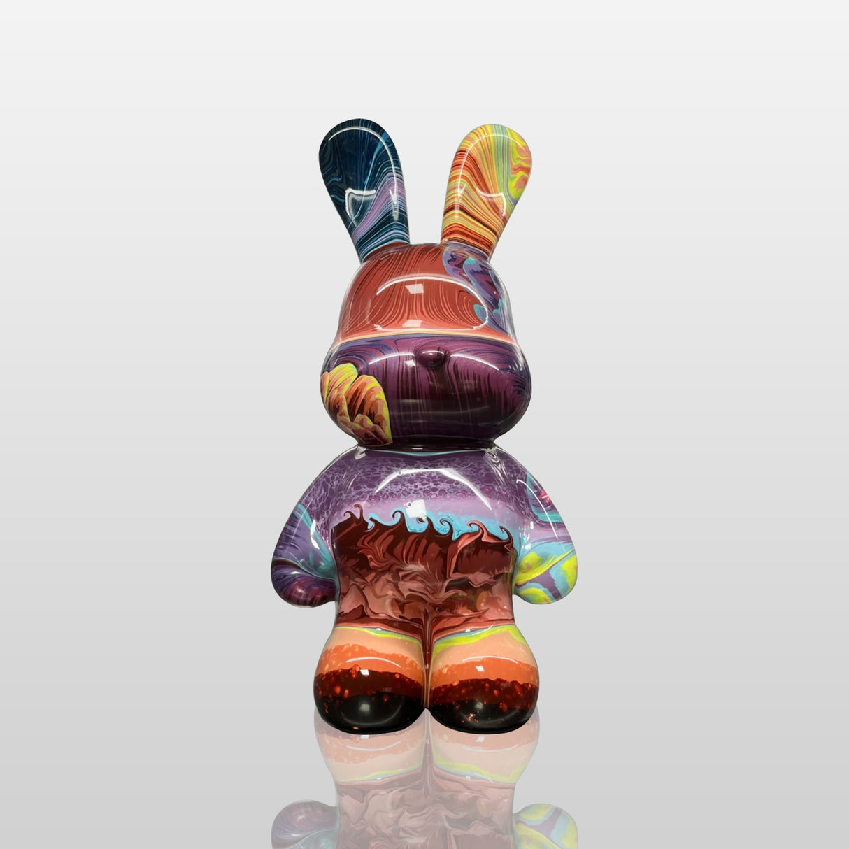 PREMIER Contemporary Sculpture Modern Art Decor Fluid Bunny Sculpture PSF-026-Fiberglass Sculpture-PREMIER SCULPTURE