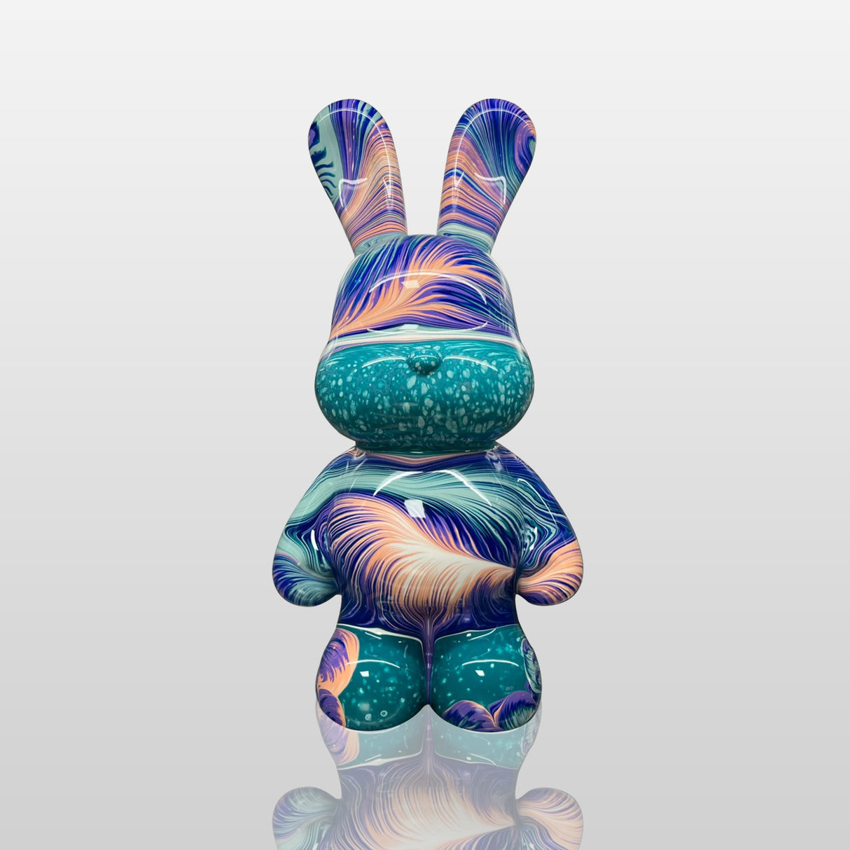 PREMIER Contemporary Sculpture Modern Art Decor Fluid Bunny Sculpture PSF-026-Fiberglass Sculpture-PREMIER SCULPTURE