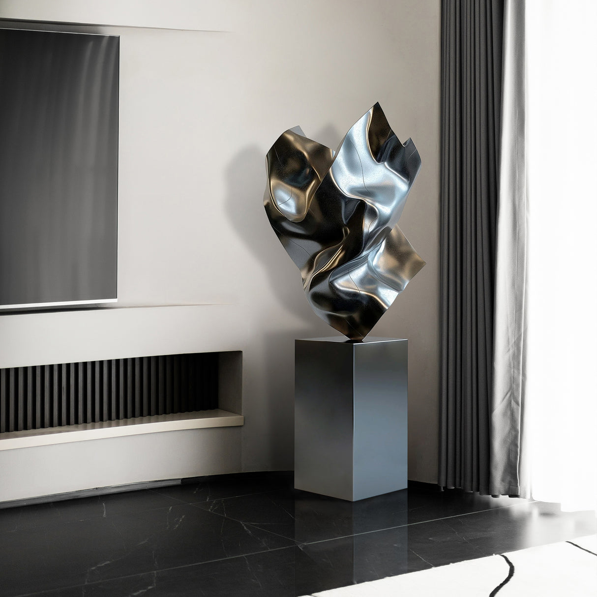 PREMIER Contemporary Sculpture Stainless Steel Abstract Metal Flow Sculpture PSSS-024-Stainless Steel Sculpture-PREMIER SCULPTURE