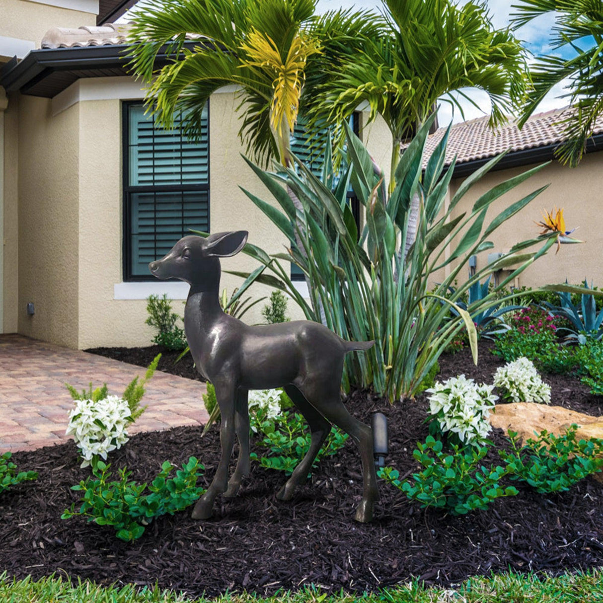 PREMIER Custom Fawn Bronze Sculpture for Garden&Park PSB-013-Bronze Sculpture-PREMIER SCULPTURE