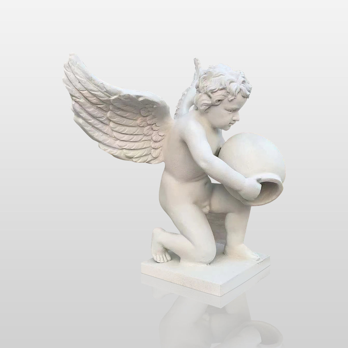 PREMIER Custom Fiberglass Angel with Bottle Decoration Sculpture PSF-010-Fiberglass Sculpture-PREMIER SCULPTURE