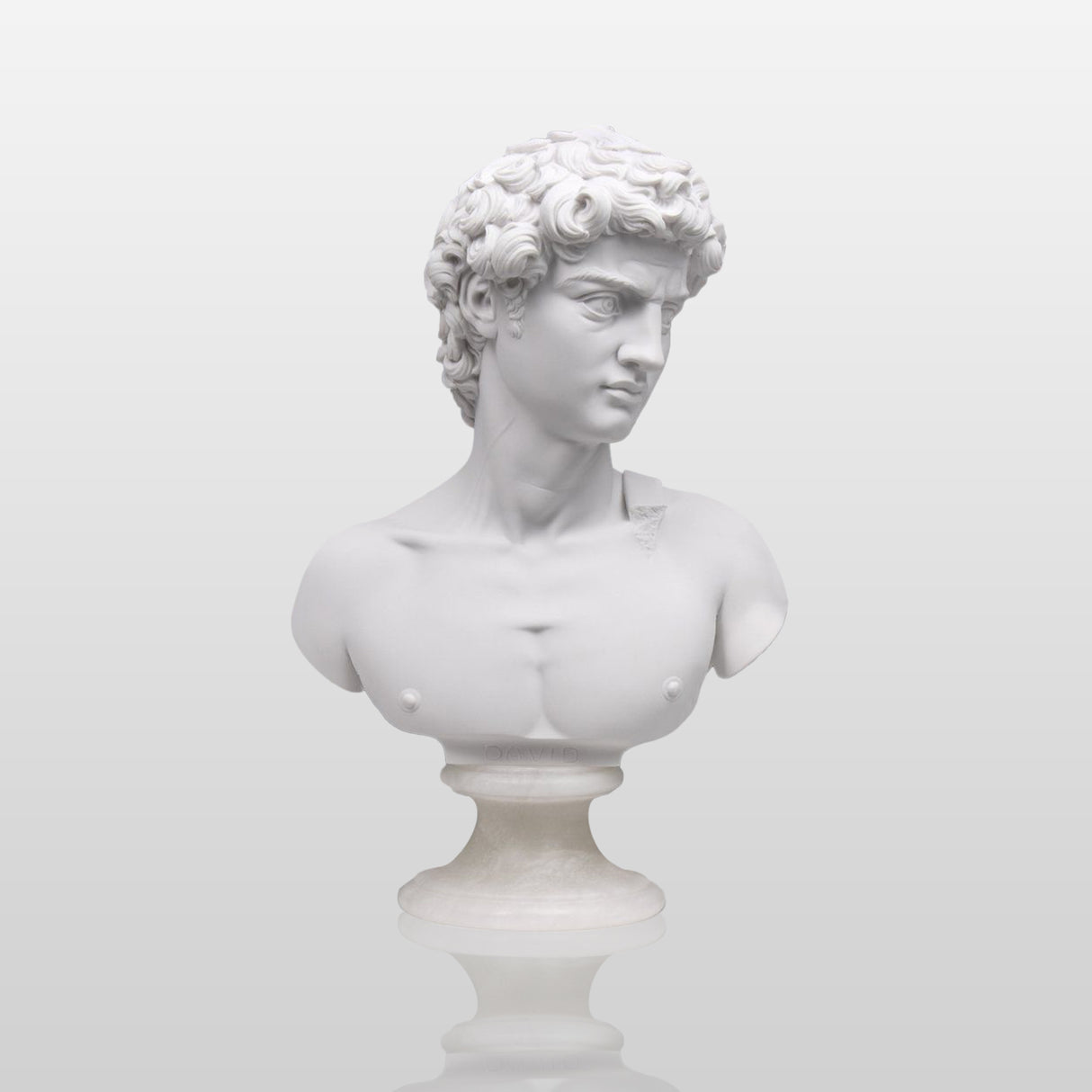 PREMIER David Bust Sculpture White Marble Classic Art Piece PSTTM-011-Marble sculpture-PREMIER SCULPTURE