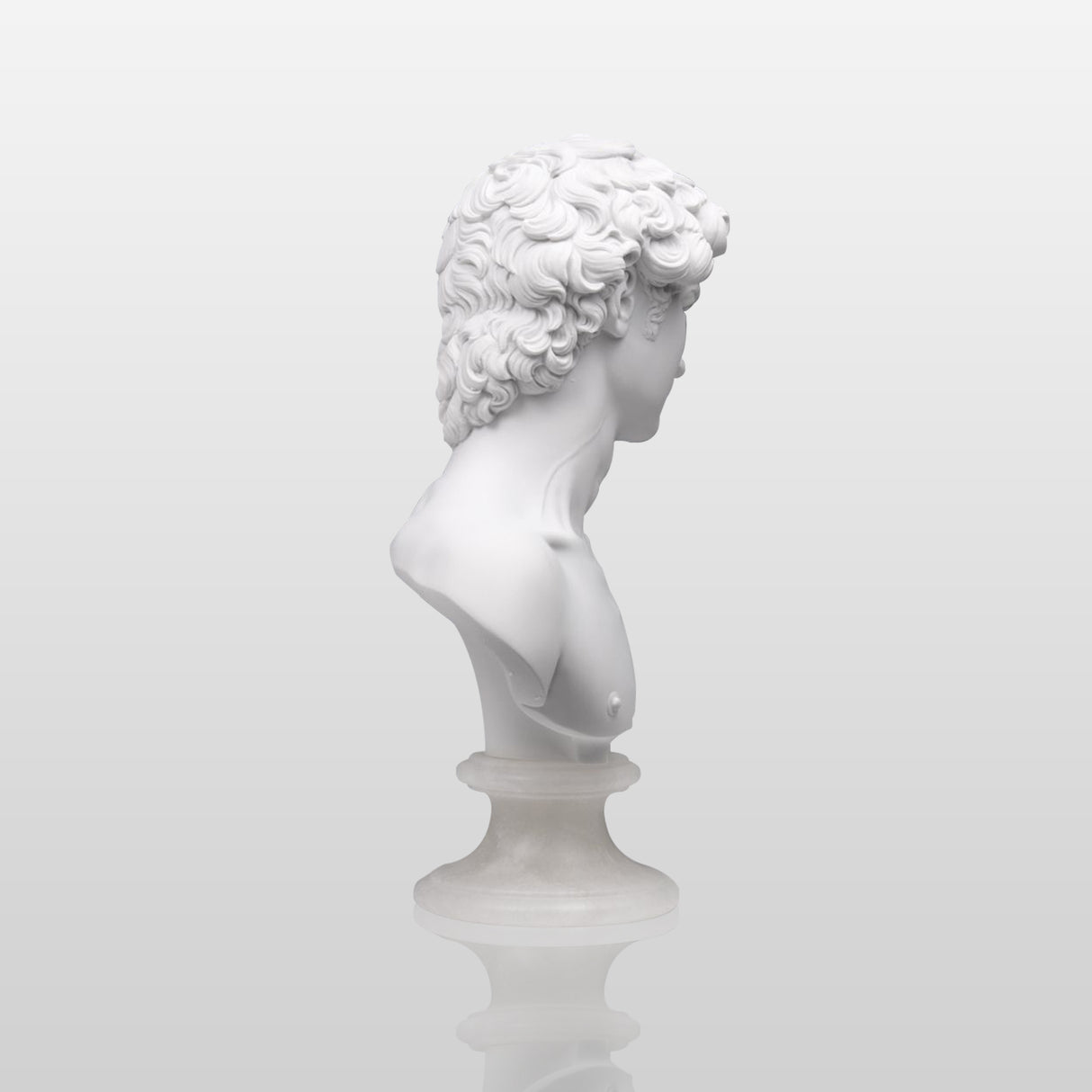 PREMIER David Bust Sculpture White Marble Classic Art Piece PSTTM-011-Marble sculpture-PREMIER SCULPTURE