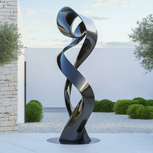 PREMIER Durable Outdoor Sculpture Modern Art Sculpture Stainless Steel Yard Decor PSSS-044-Stainless Steel Sculpture-PREMIER SCULPTURE