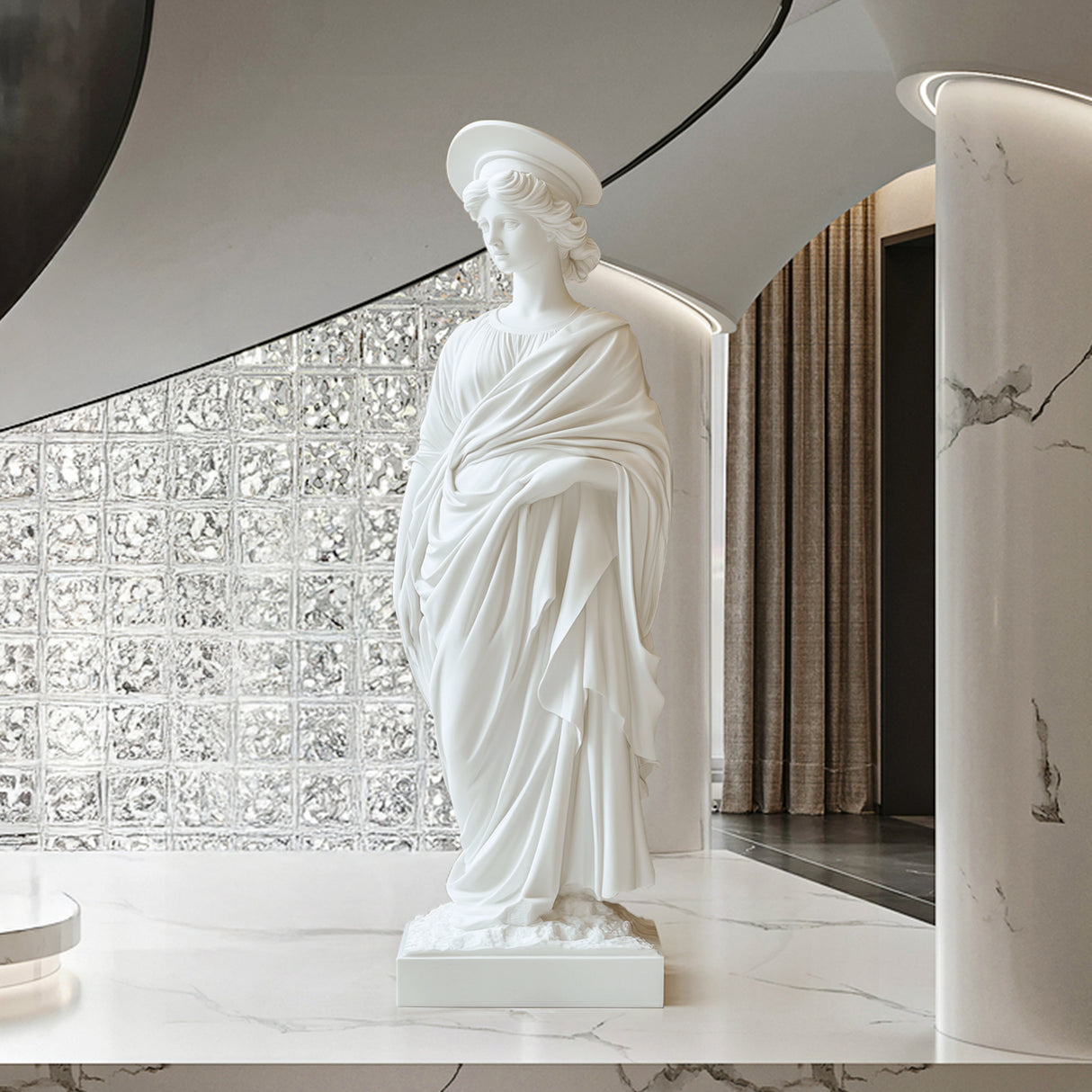 PREMIER Elegant Neoclassical Marble Statue Greco-Roman Sculpture for Luxury Interiors PSM-032-Marble sculpture-PREMIER SCULPTURE