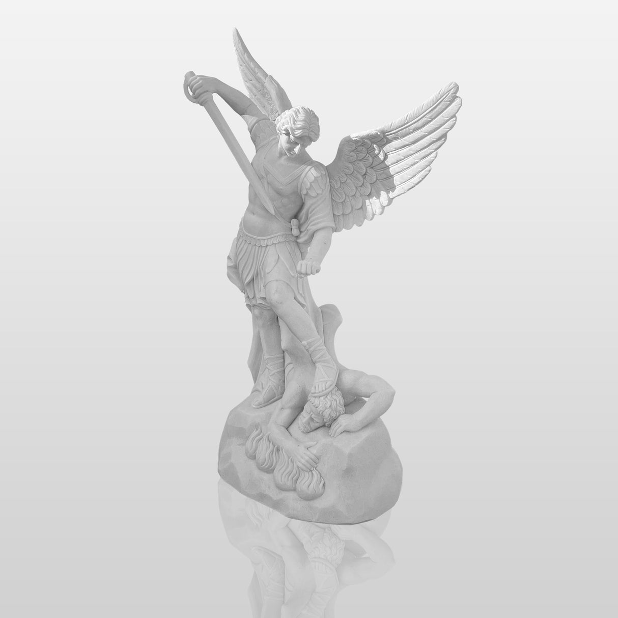 PREMIER Famous White Marble Saint Michael Outdoor Custom Statue PSM-013-Marble sculpture-PREMIER SCULPTURE