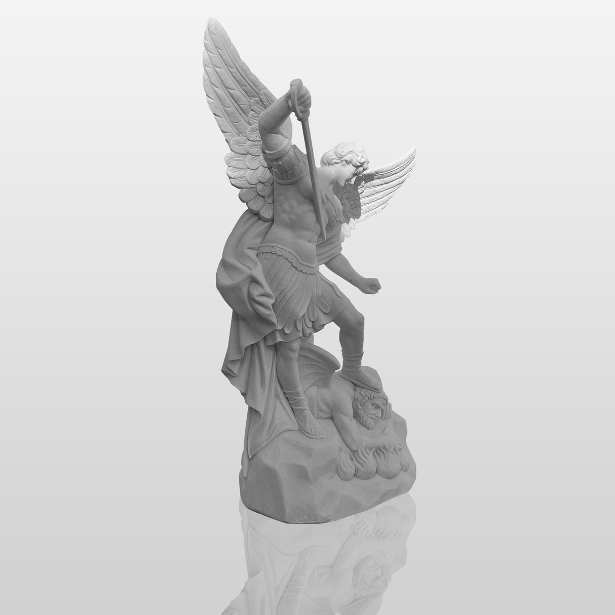 PREMIER Famous White Marble Saint Michael Outdoor Custom Statue PSM-013-Marble sculpture-PREMIER SCULPTURE