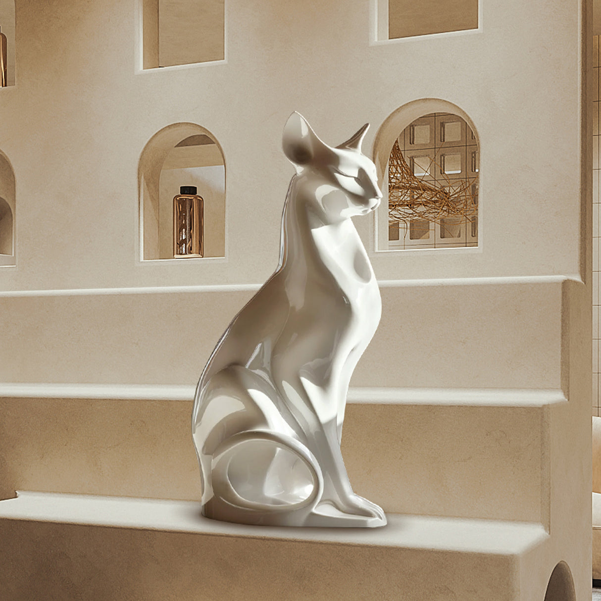 PREMIER Fiberglass Sculpture Modern Home Decor Abstract Cat Sculpture PSF-029-Fiberglass Sculpture-PREMIER SCULPTURE