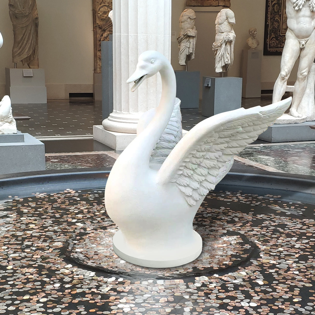 PREMIER Fiberglass Swan Sculpture Custom Garden Decoration PSF-009-Fiberglass Sculpture-PREMIER SCULPTURE