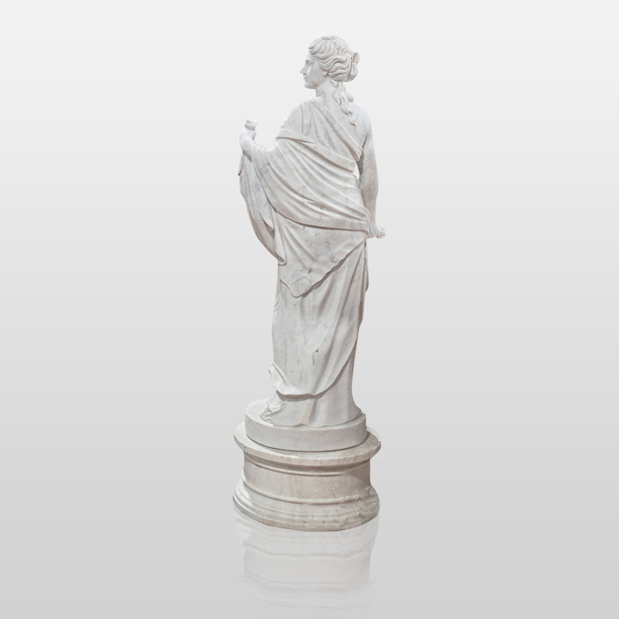 PREMIER Floor Figure Custom Statue Rose Beauties White Marble Stone Sculpture PSM-003-Marble sculpture-PREMIER SCULPTURE