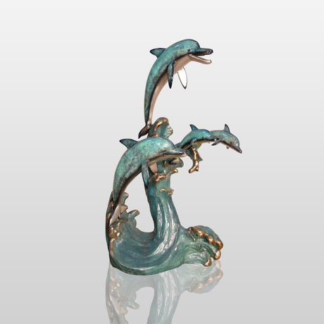 PREMIER Garden Bronze Dolphin Custom Bronze Sculpture PSB-002-Bronze Sculpture-PREMIER SCULPTURE