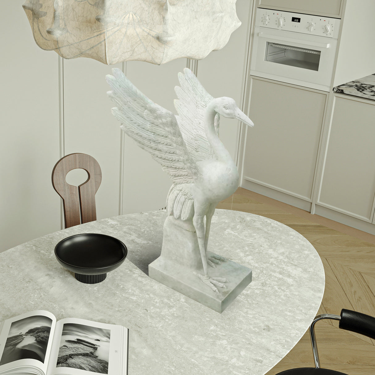 PREMIER Garden Decoration Swan Custom Marble Sculpture PSM-016-Marble sculpture-PREMIER SCULPTURE