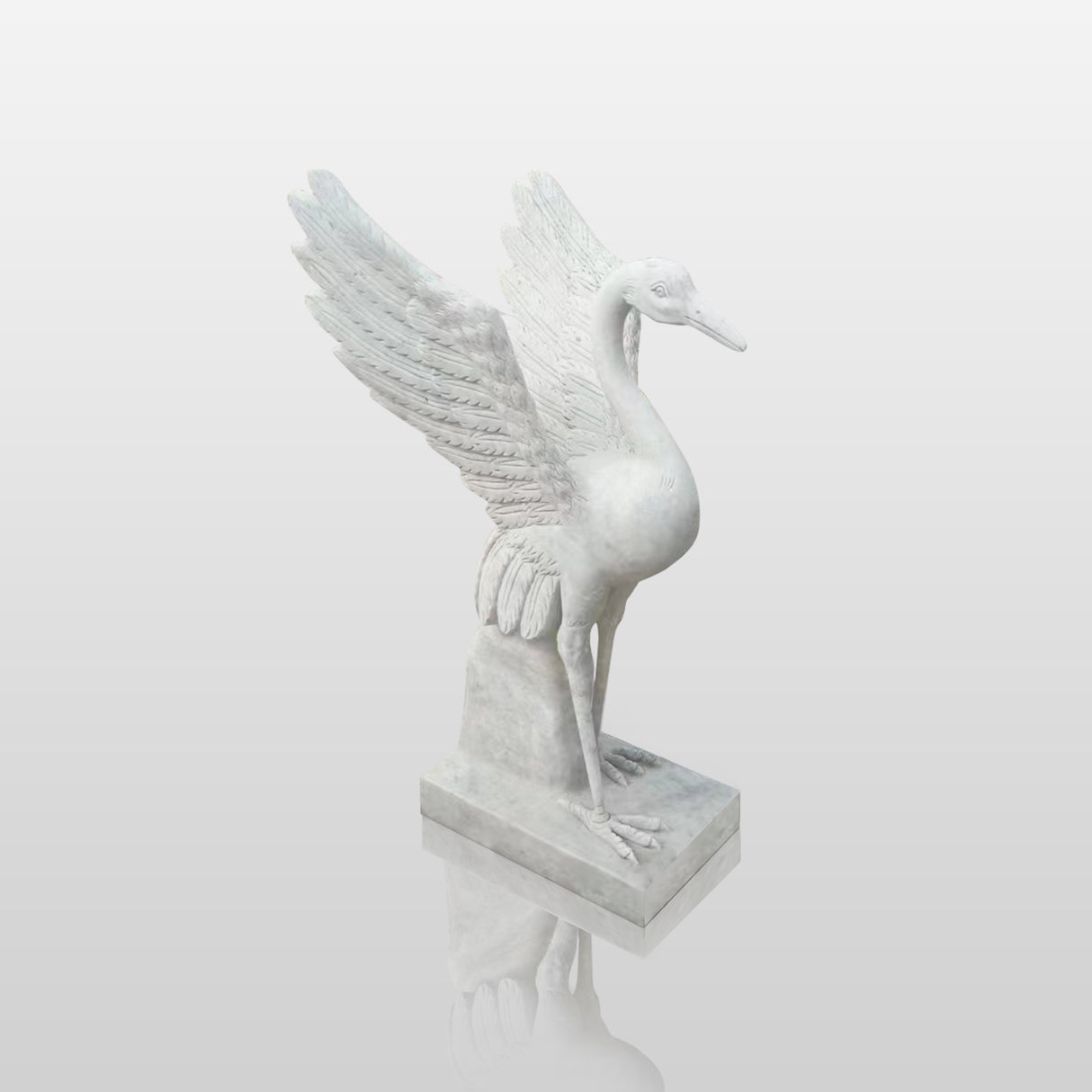 PREMIER Garden Decoration Swan Custom Marble Sculpture PSM-016-Marble sculpture-PREMIER SCULPTURE