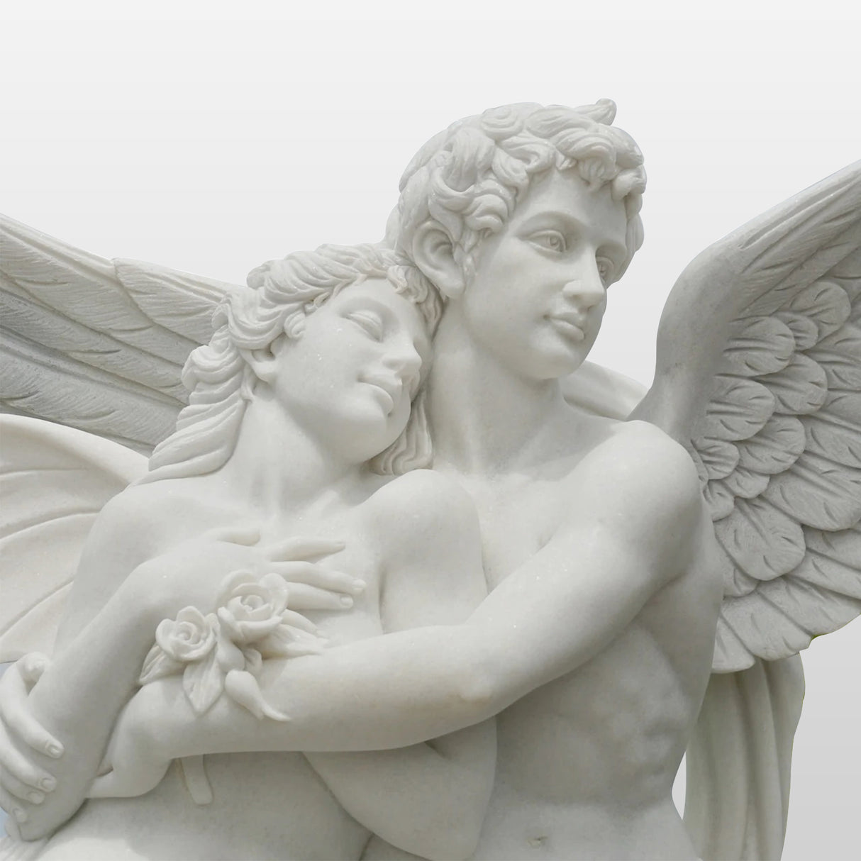 PREMIER Garden&Indoor Sculpture Angel Lovers Custom Marble Stone Statue PSM-005-Marble sculpture-PREMIER SCULPTURE