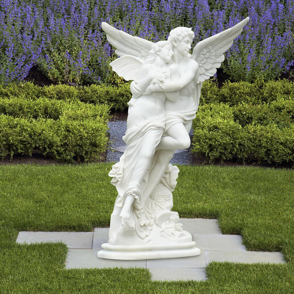 PREMIER Garden&Indoor Sculpture Angel Lovers Custom Marble Stone Statue PSM-005-Marble sculpture-PREMIER SCULPTURE