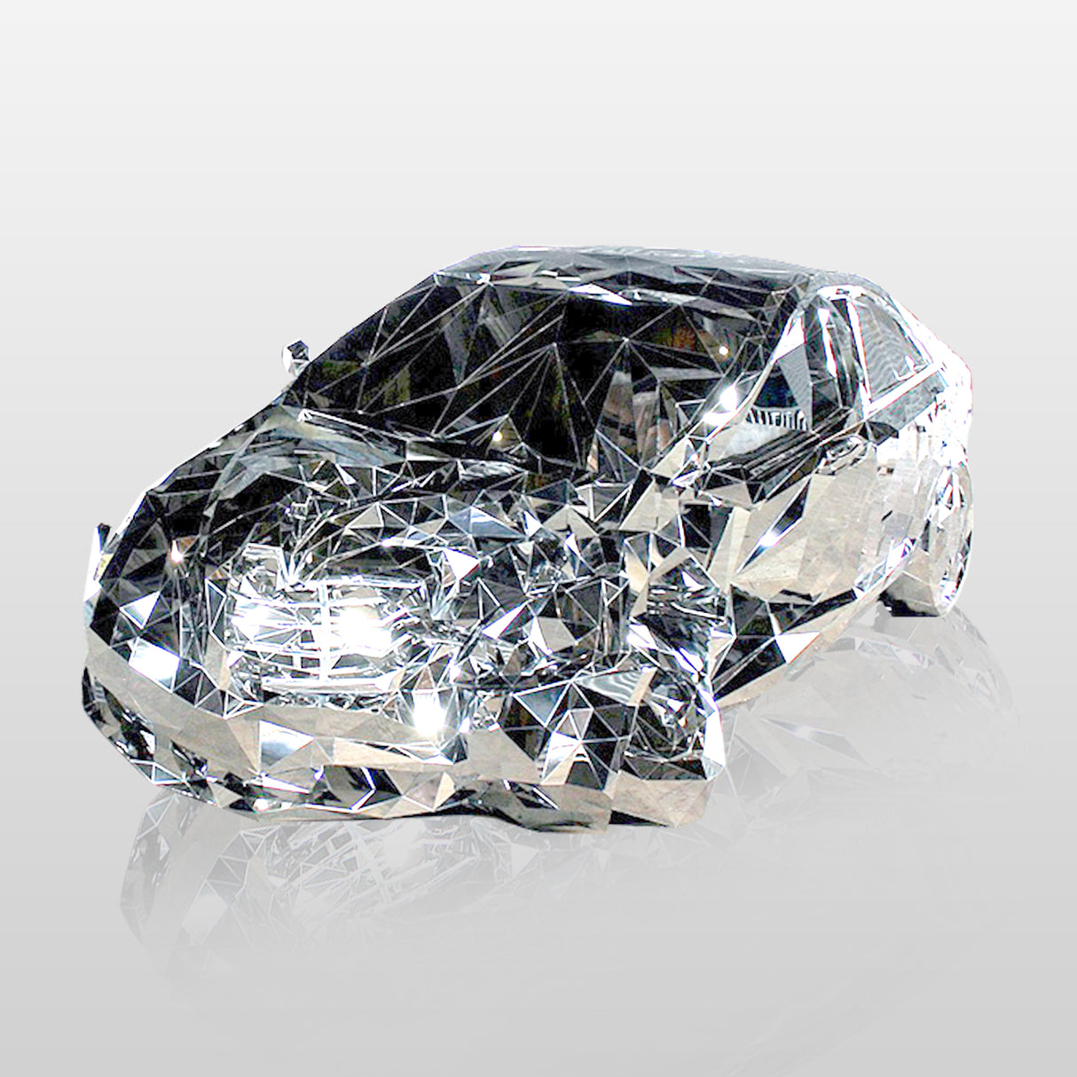 PREMIER Geometric Sculpture Abstract Stainless Steel Mirror Finish Car Sculpture PSSS-022-Stainless Steel Sculpture-PREMIER SCULPTURE