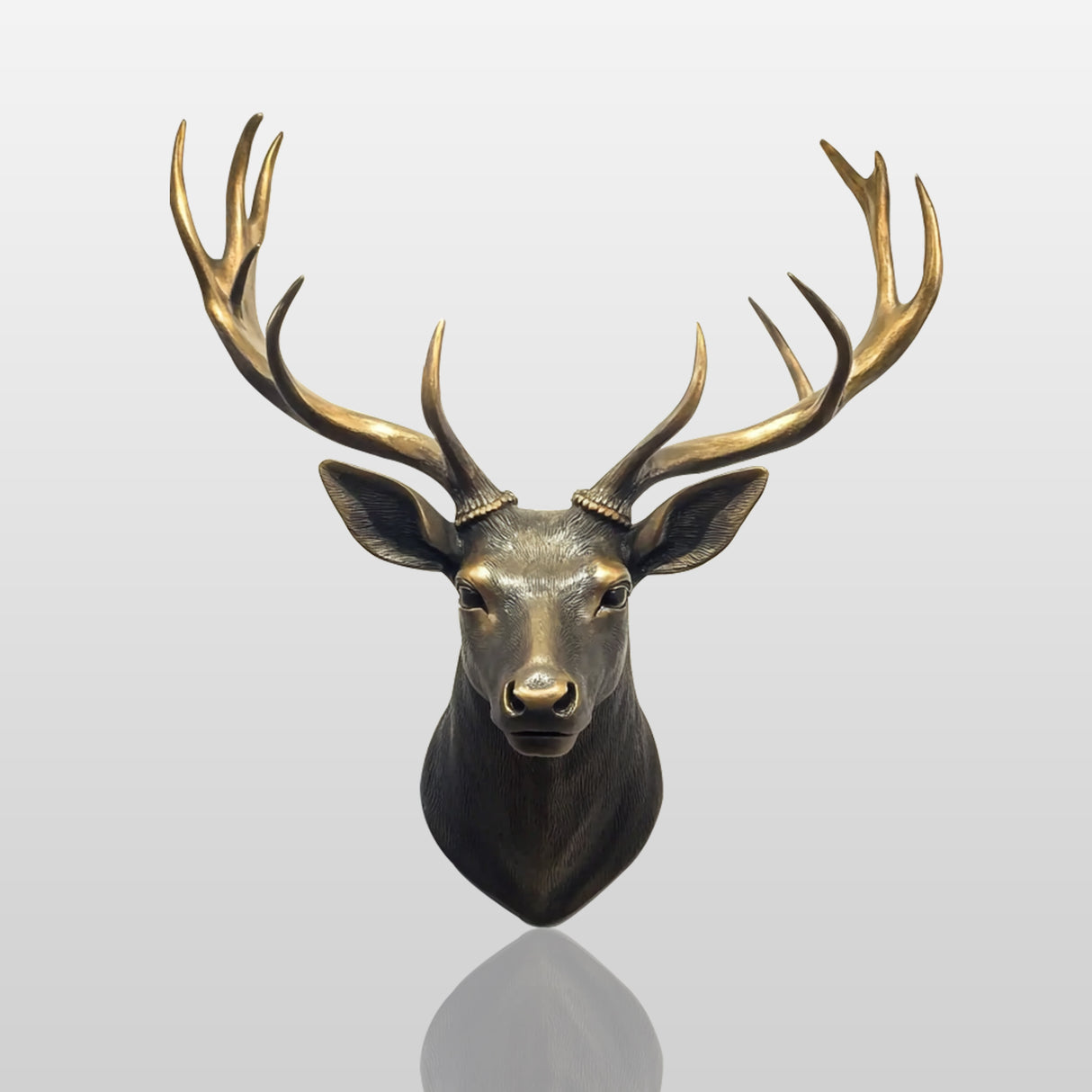 PREMIER Handcrafted Bronze Elk Head Wall Sculpture Luxury Deer Wall Statue for Modern Interiors PSB-050-Bronze Sculpture-PREMIER SCULPTURE