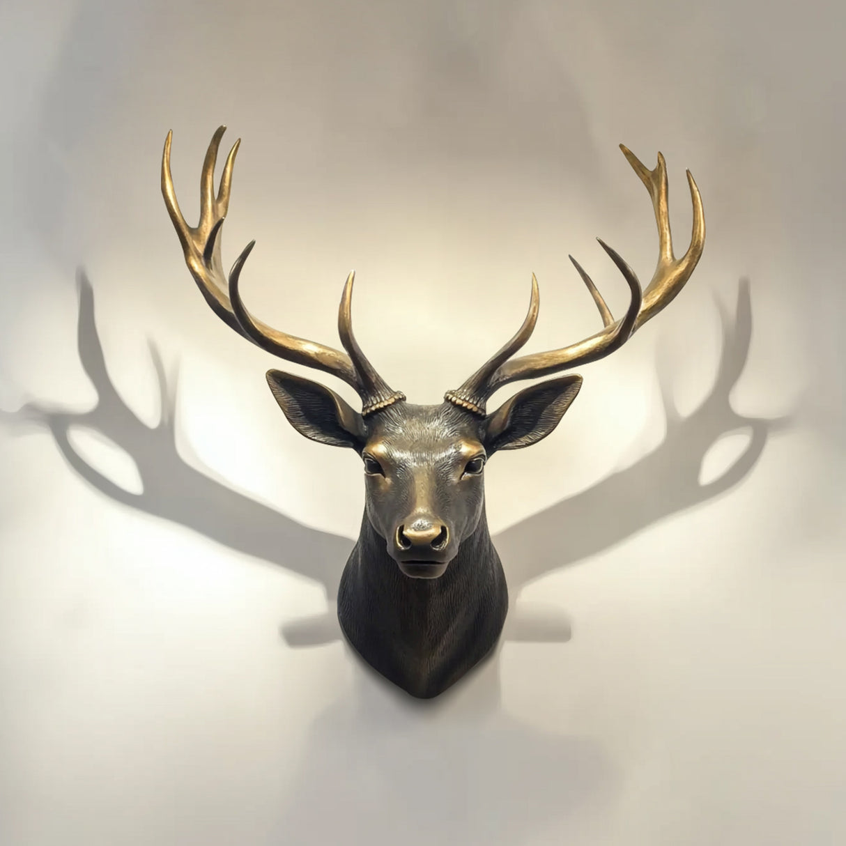 PREMIER Handcrafted Bronze Elk Head Wall Sculpture Luxury Deer Wall Statue for Modern Interiors PSB-050-Bronze Sculpture-PREMIER SCULPTURE