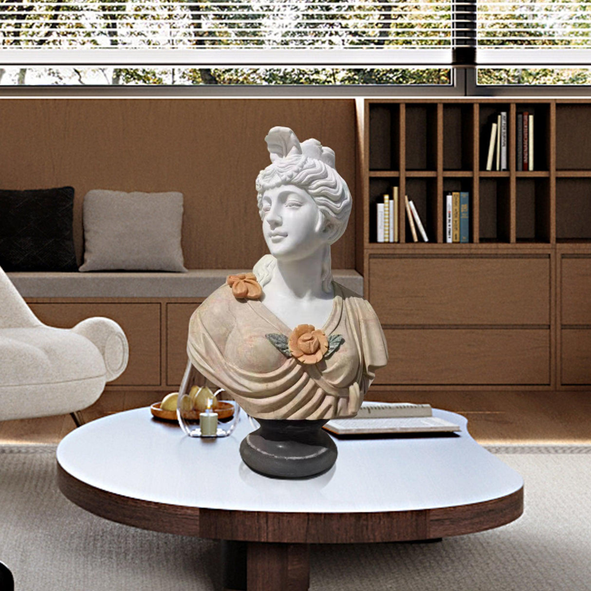 PREMIER Indoor Decoration Female Marble Bust Statue Table Top Custom Sculpture PSTTM-002-Marble sculpture-PREMIER SCULPTURE