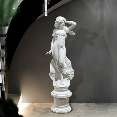 PREMIER Indoor Floor Nymph Marble Statue Custom Sculpture For Garden PSM-004-Marble sculpture-PREMIER SCULPTURE