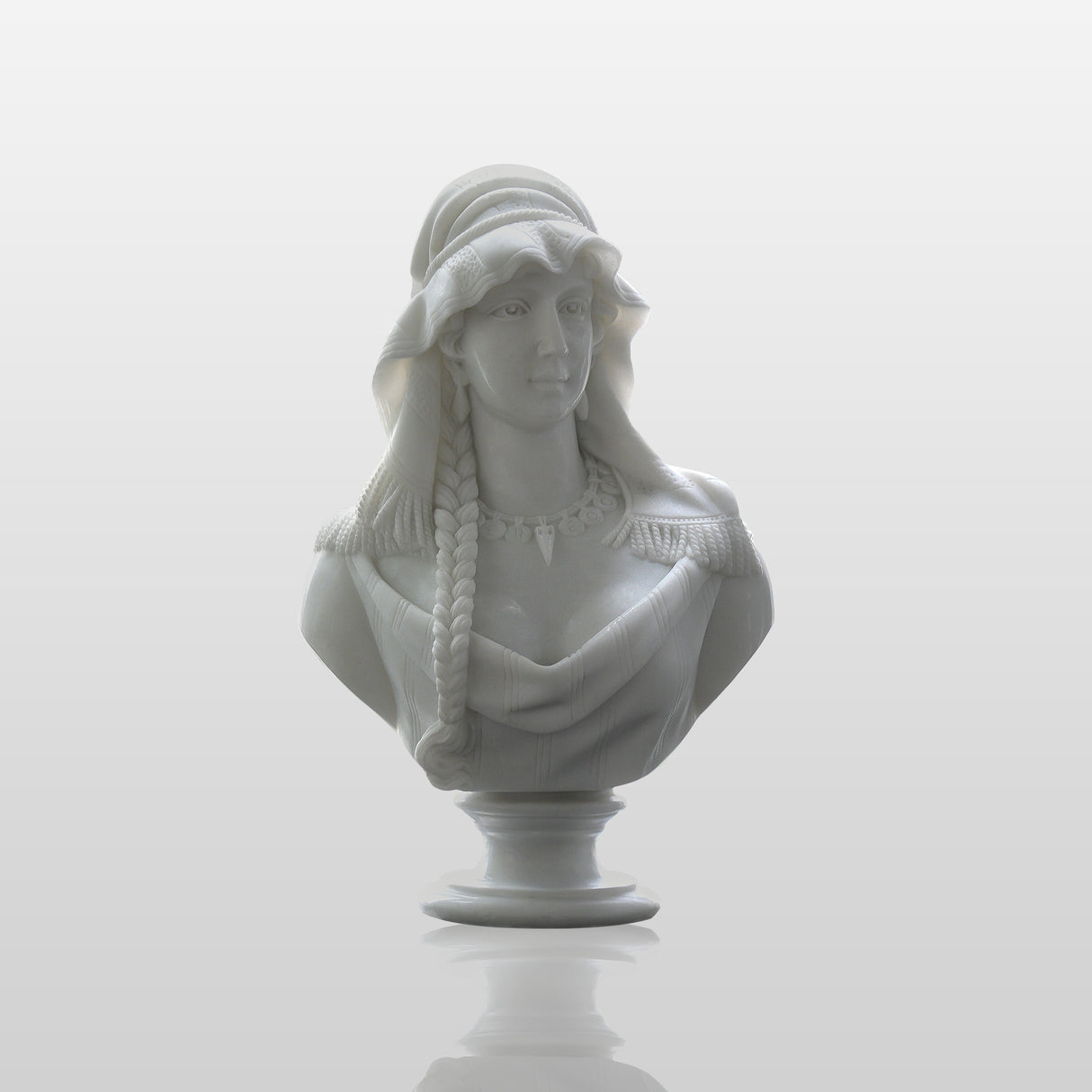 PREMIER Italian Bust Exquisite White Marble Lady Bust PSTTM-006-Marble sculpture-PREMIER SCULPTURE