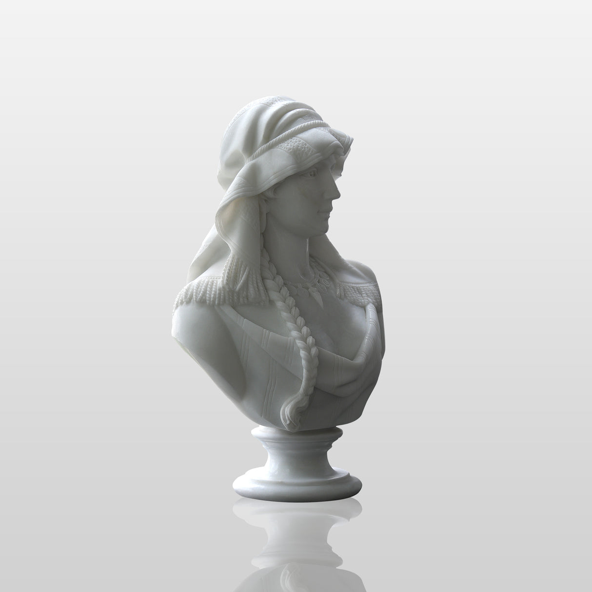 PREMIER Italian Bust Exquisite White Marble Lady Bust PSTTM-006-Marble sculpture-PREMIER SCULPTURE