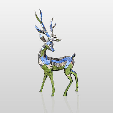 PREMIER Lawn Sculpture Garden Stainless steel Geometric Sika Deer Sculpture PSSS-001-Stainless Steel Sculpture-PREMIER SCULPTURE