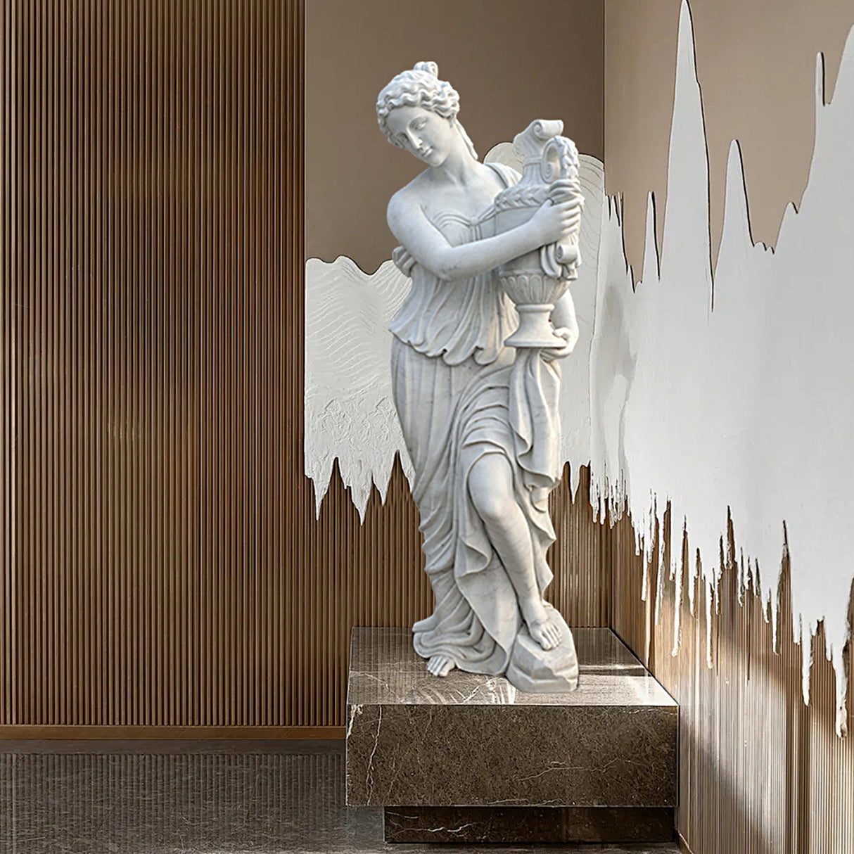 PREMIER Life-size Greek Beautiful Goddess Marble Statue Custom Sculpture for Garden PSM-007-Marble sculpture-PREMIER SCULPTURE