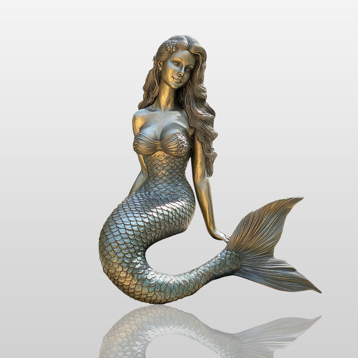 PREMIER Little Mermaid Statue Exquisite Bronze Mermaid Sculpture for Outdoor Garden PSB-046-Bronze Sculpture-PREMIER SCULPTURE