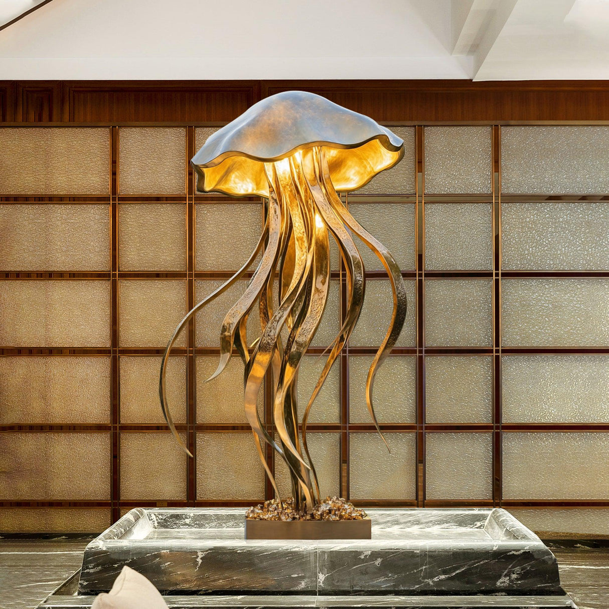 PREMIER Luxury Illuminated Jellyfish Sculpture Contemporary Art Sculpture PSSS-049-Stainless Steel Sculpture-PREMIER SCULPTURE