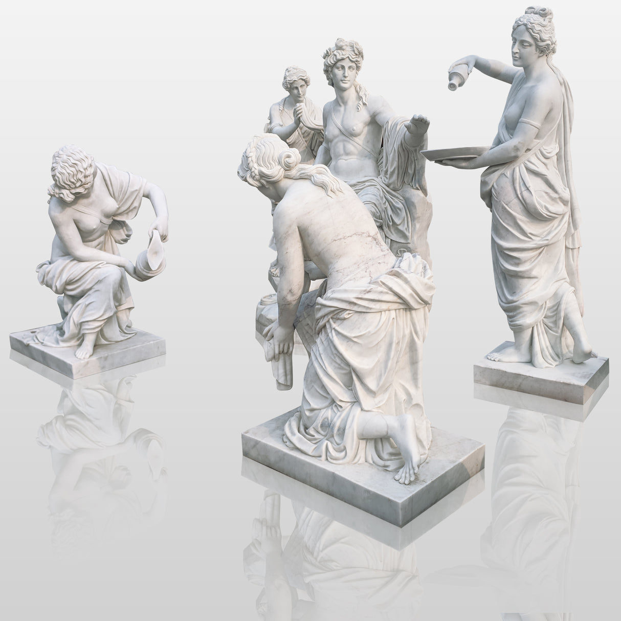 PREMIER Marble Apollo Bath Statue One Set Classic Greek Outdoor Sculpture PSM-011-Marble sculpture-PREMIER SCULPTURE