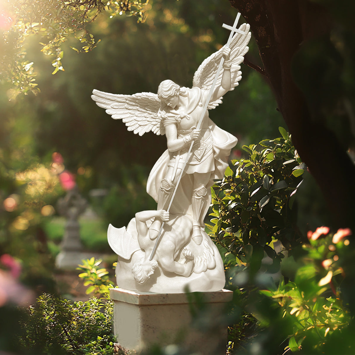 PREMIER Marble Saint Gabriel Statue Archangel Outdoor Religious Sculpture PSM-046-Marble sculpture-PREMIER SCULPTURE