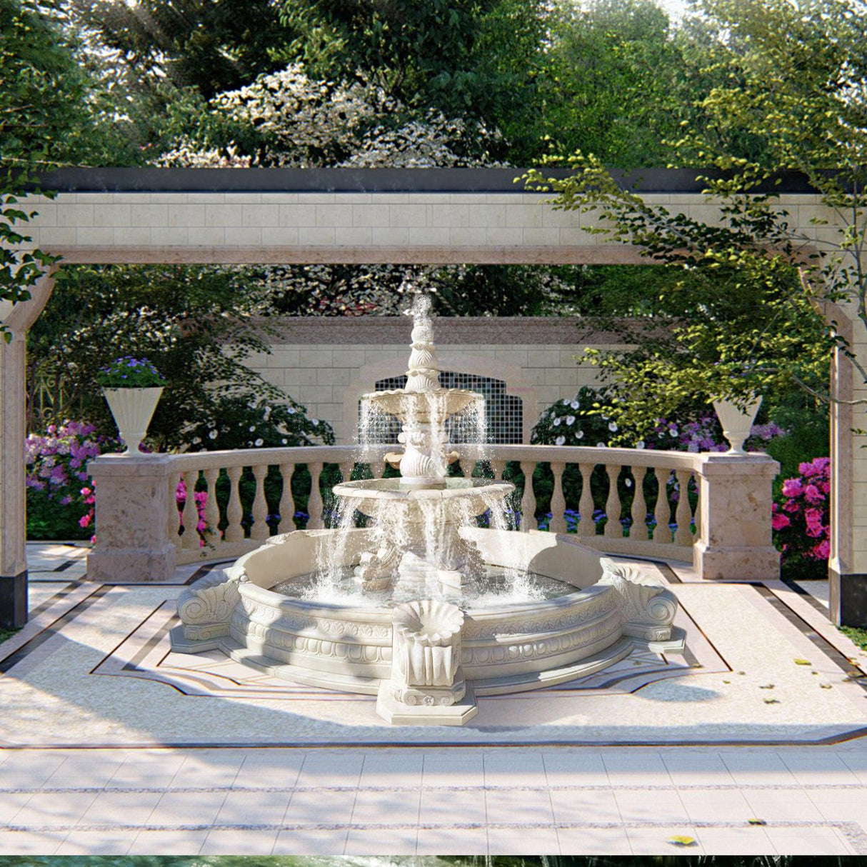 PREMIER Marble Stone Water Fountain Custom Sculpture for Garden/Hotel PSFM-002-Marble sculpture-PREMIER SCULPTURE