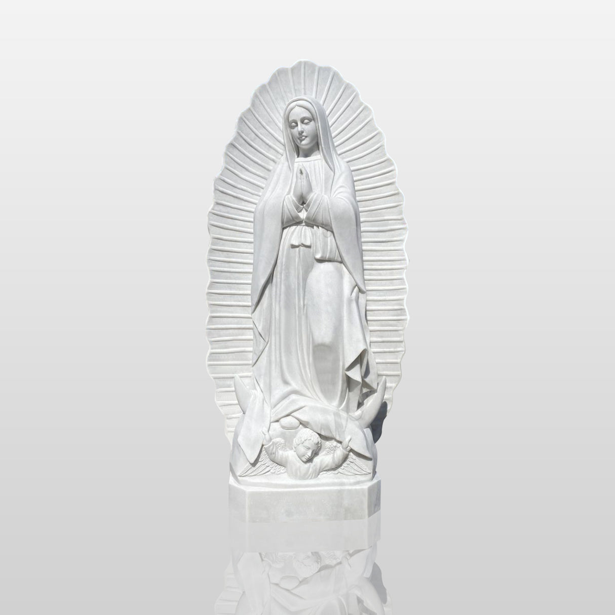 PREMIER Marble Virgin Mary Statue Sacred Religious Indoor Art PSM-040-Marble sculpture-PREMIER SCULPTURE