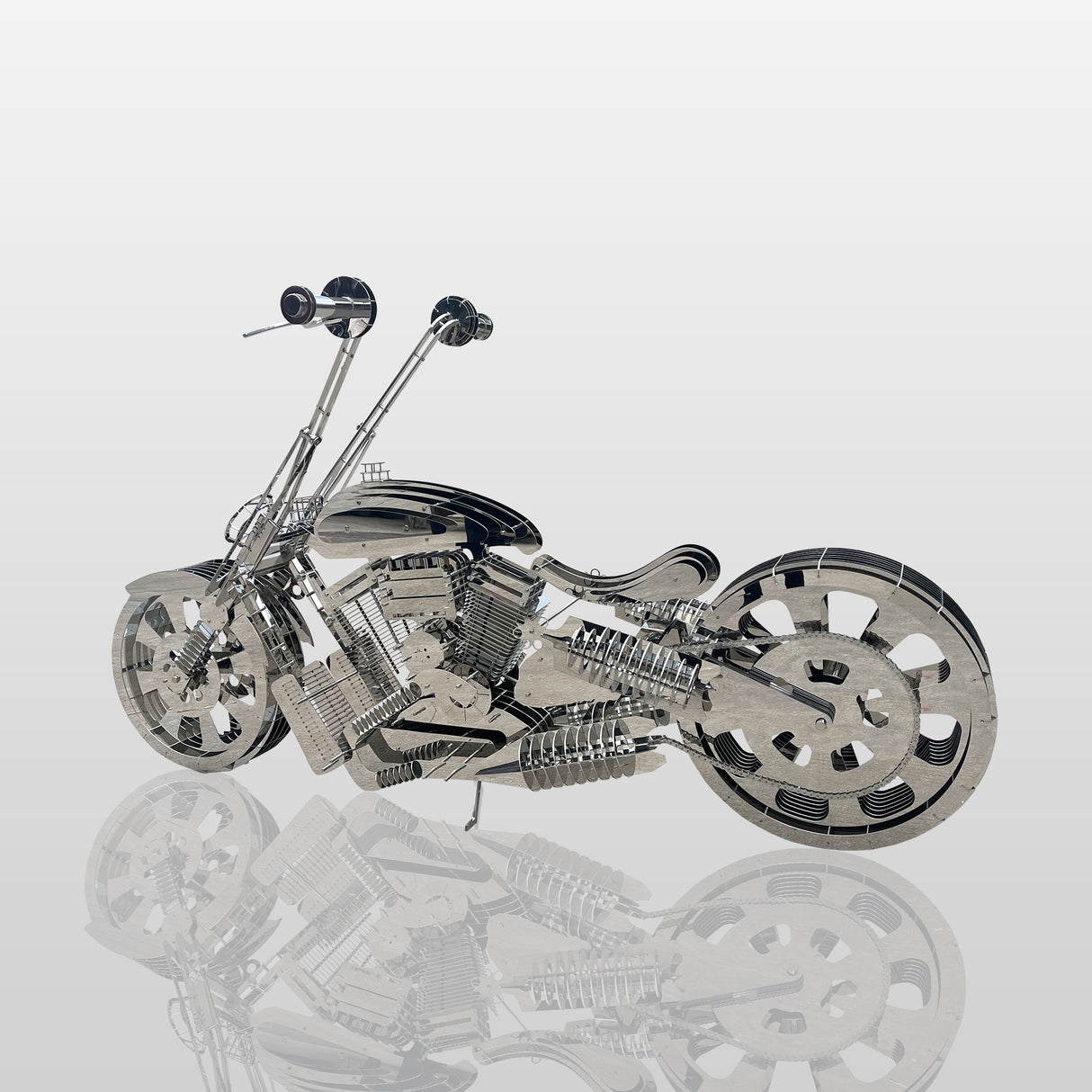 PREMIER Metal Motorcycle Sculpture Industrial Art Collector Piece PSSS-018-Stainless Steel Sculpture-PREMIER SCULPTURE