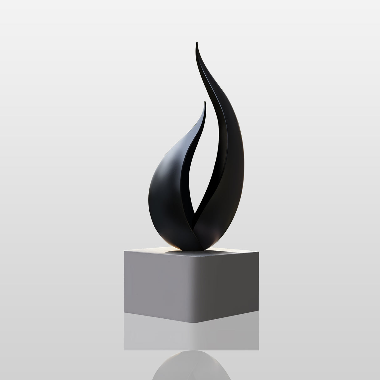PREMIER Modern Abstract Black Flame Sculpture Contemporary Black Metal Sculpture Outdoor & Indoor Art PSSS-061-Stainless Steel Sculpture-PREMIER SCULPTURE