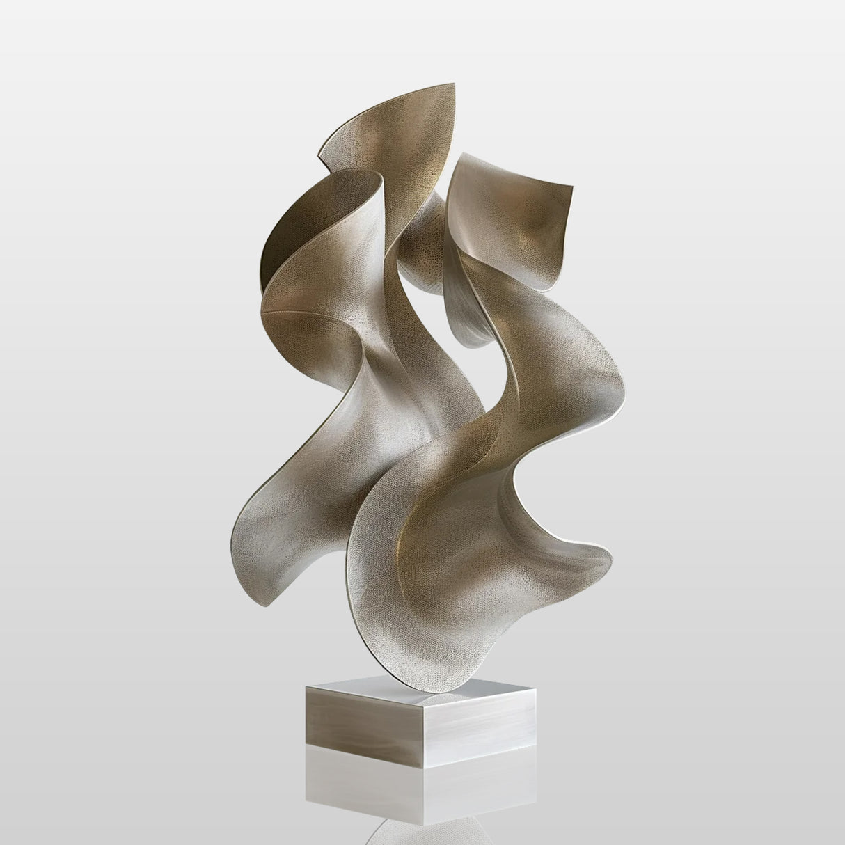 PREMIER Modern Abstract Sculpture Silver Flowing Stainless Steel Sculpture With Marble Base PSSS-040-Stainless Steel Sculpture-PREMIER SCULPTURE