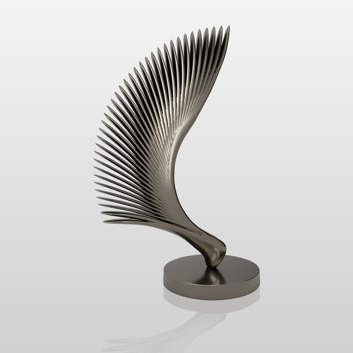 PREMIER Modern Art Sculpture Custom Abstract Half-Wing Wings Stainless Steel Sculpture Artwork PSSS-017-Stainless Steel Sculpture-PREMIER SCULPTURE